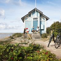Cykelpaus med havsutsikt