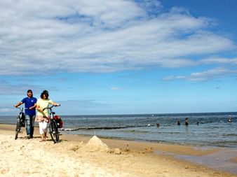 Cykelpaus vid strand