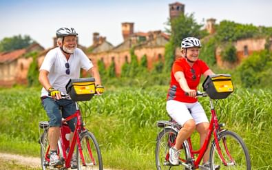 Radfahrer in der Toskana