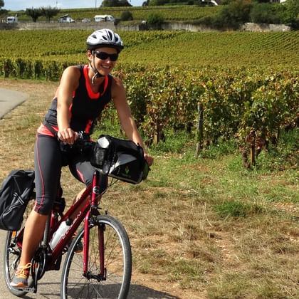 Snabb cyklist i Beaune