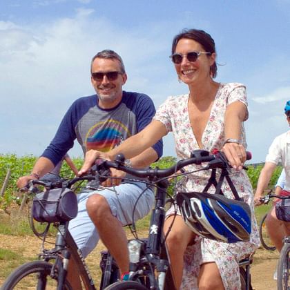 Cykelgrupp i Champagne