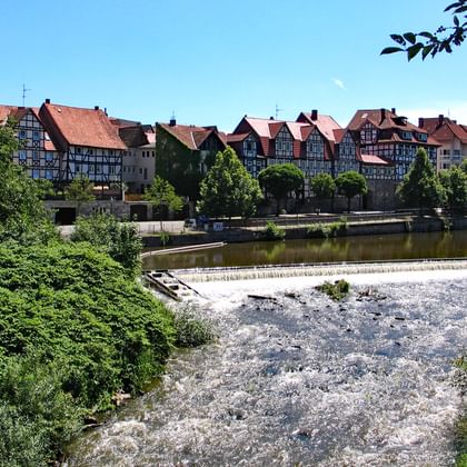 Hann. Münden vid Weser floden