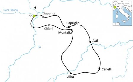 Karta Piemonte för finsmakare