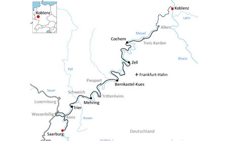 Karta Moseldalen båtcykling