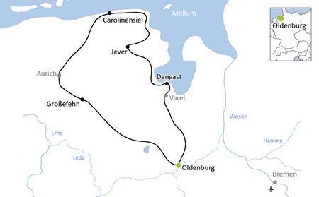 Karta Tysklands norra bryggerier cykelresa