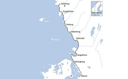 Karte Malmö - Göteborg Radreise