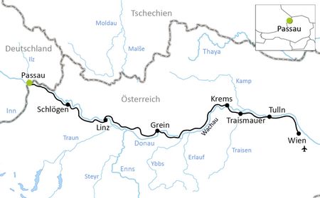 Donau cykelresa karta