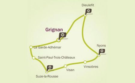 Karta Drôme Provencale cykelresa