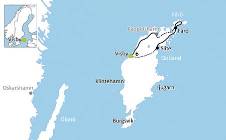 Karte Gotlands Norden Radreise