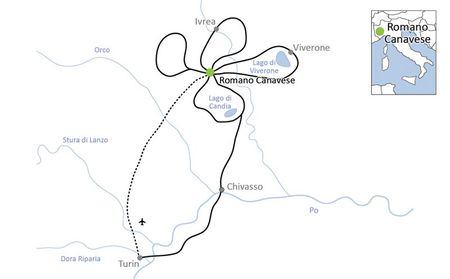 Karta Piemonte stjärntur cykelresa