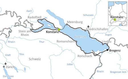 Karta Bodensjön sportig cykelresa