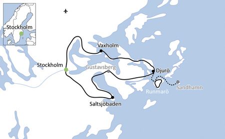 Karte Stockholm Inselhüpfen Radreise