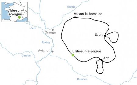 Karta Provence lavendelblomning cykelresa