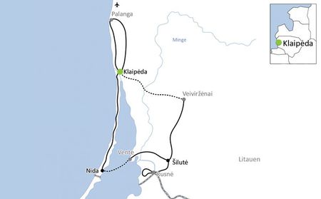 Karte Litauen Radreise
