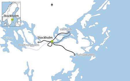 Map Stockholm based in one hotel bike tour