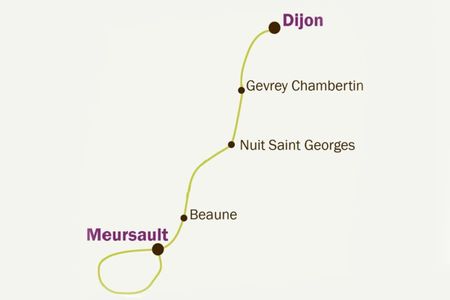 Karta Vinvandring Bourgogne