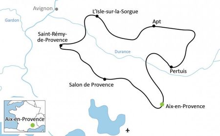 Karta Provence Luberon cykelresa