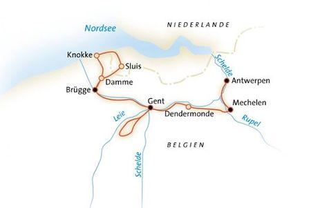 Karta Flandern cykelresa