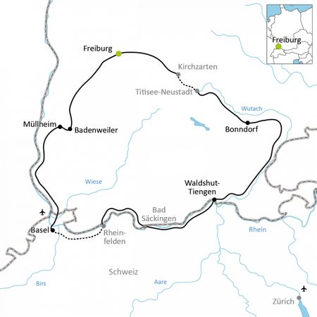 Karta Schwarzwald cykelresa