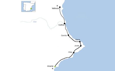 Karta Costa Blanca cykelresa