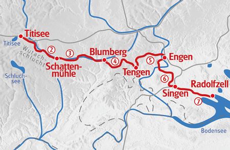 Wandern vom Schwarzwald zum Bodensee Karte