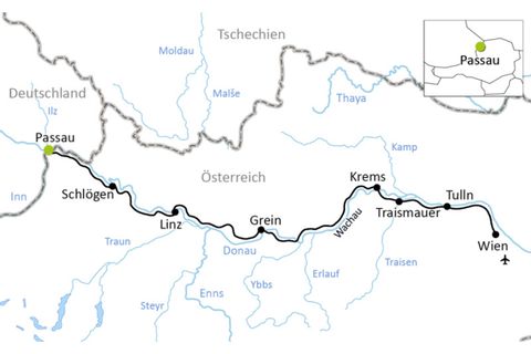 Karta Donau cykelsemester