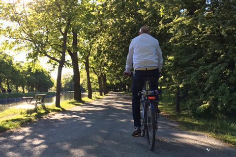 Radfahrer auf der Insel Djurgården