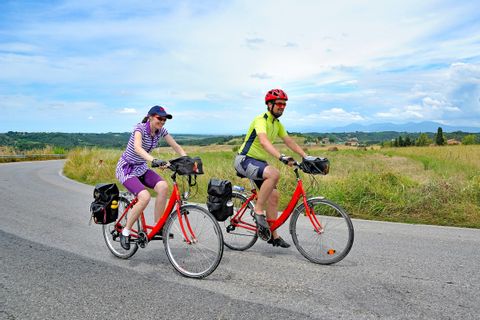 Radfahrer auf toskanischem Radweg