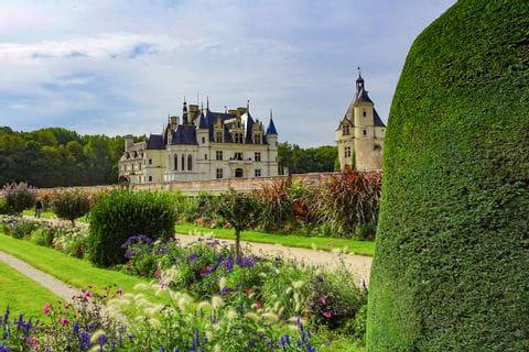 Chenonceaux slott med trädgård