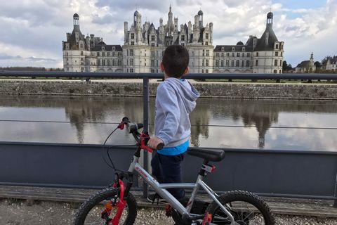 Cyklist längs Loire floden