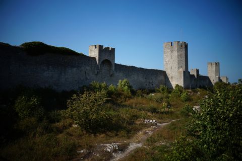 Medieval city wall in UNESCO world cultural heritage Visby