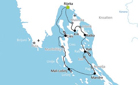 Karta Båtcykling Kroatien